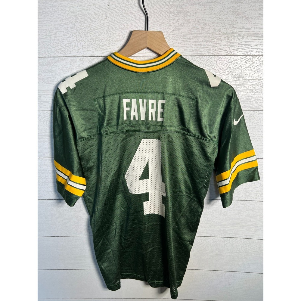 Vintage Nike Team Brett Favre Green Bay Packers Jersey Youth Large 14/16 #4 Y2K